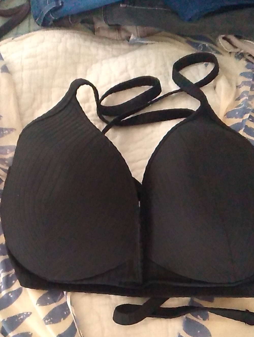 Black Padded 36DD Bikini Top